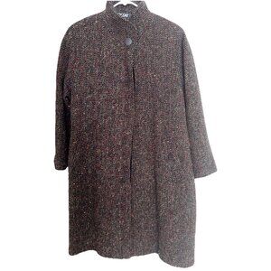 Billycoat Vintage 100% Wool Black & Multi -Color Tweed Size LG “Made In USA”